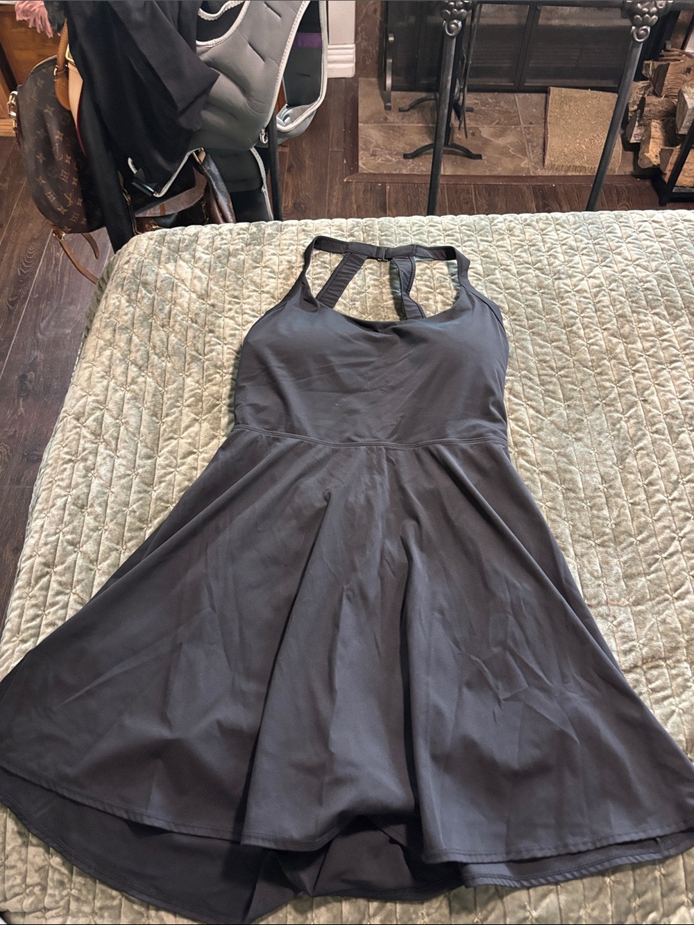 HALARA Black Sleeveless Fit & Flare Mini Dress